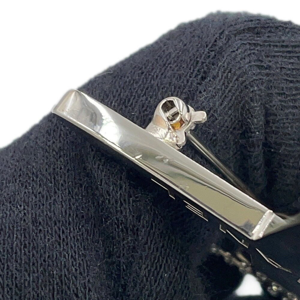 CHANEL Authentic Silver Logo Brooch - Picture 6 of 9